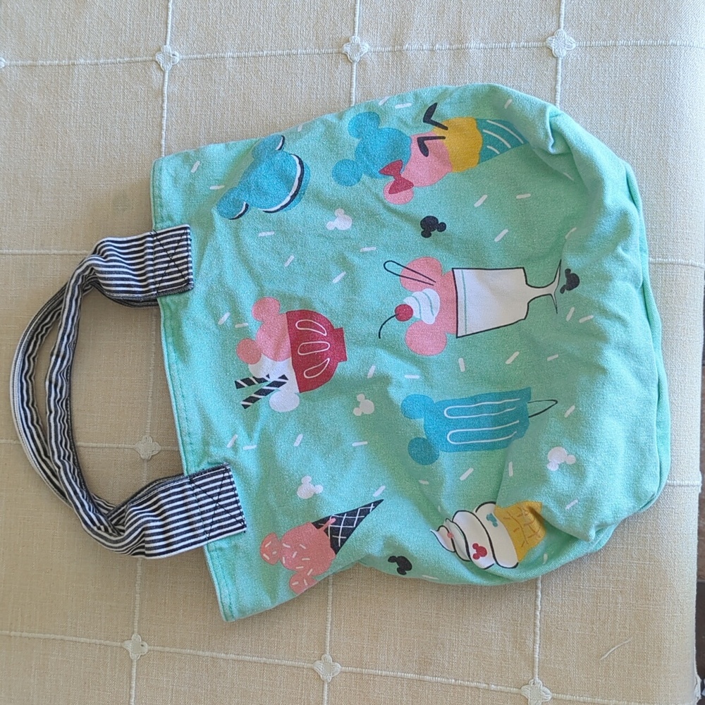 Disney Mickey and Minnie Mouse Ice Cream Treats Foodie Canvas Tote Bag